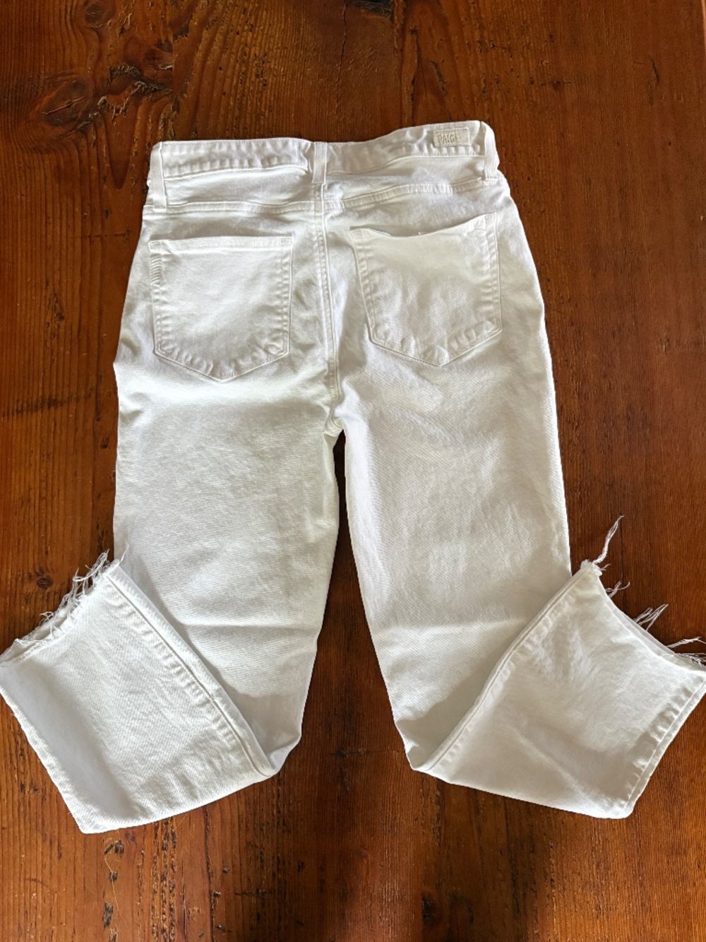 Paige Cindy Crop White Jeans, Size 29 Raw Hem - Picture 6 of 11